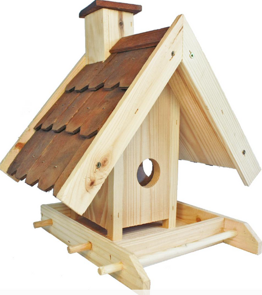 Vogelhaus zum Aufstellen mit Holzdach